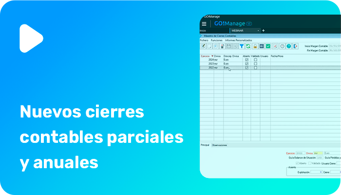 Nuevos cierres contables parciales y anuales – Tutorial