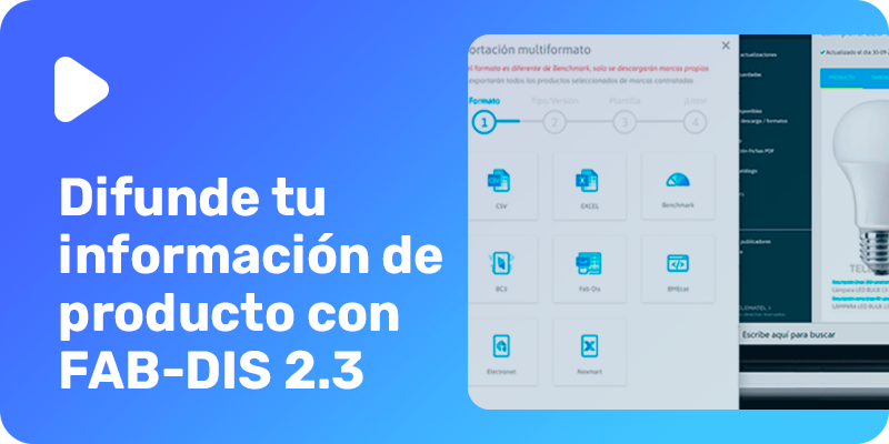 Difunde tu información de producto con FAB-DIS 2.3